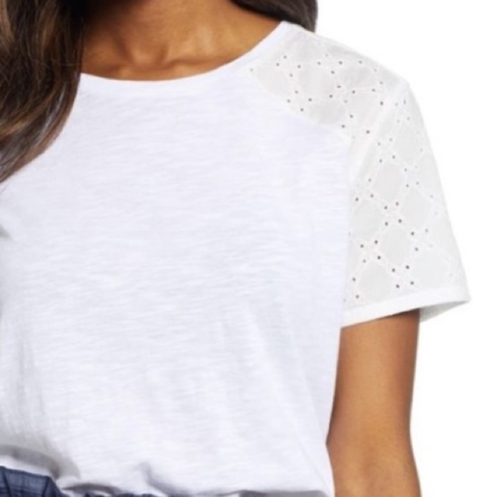 Caslon eyelet detail t-shirt